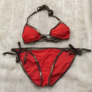 Old Navy Orange Bronze Bikini